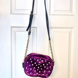 Christian Siriano Velvet Pearl Crossbody Bag